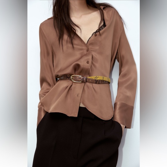 ✨SALE✨ ZARA FAUX SNAKESKIN LEATHER BELT ✨SALE✨ main image 6